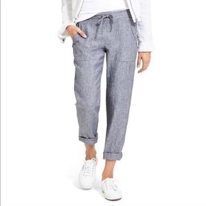 Athleta Bali Linen Drawstring Capri pants